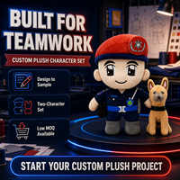Ensemble de jouets en peluche personnalisés, personnage de policier et chien, poupée en peluche, animal en peluche, figurine douce, OEM ODM