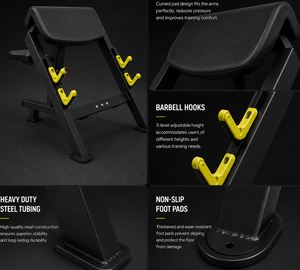Panca Commerciale Preacher Curl Professionale <span class=keywords><strong>per</strong></span> Isolamento Bicipiti <span class=keywords><strong>da</strong></span> Seduti, Stazione di Allenamento della Forza <span class=keywords><strong>per</strong></span> lo Sviluppo Muscolare delle Braccia ad Alta Resistenza - Product Image 4