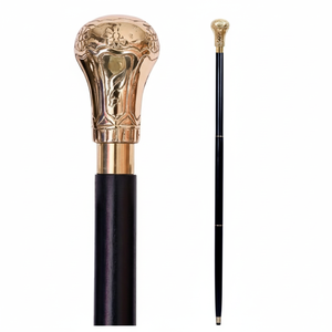 Modern Wooden <b>Walking</b> <b>Stick</b> Handmade Brass Knob T-<b>Handle</b> Customizable Color Size Rubber Grip Digital Printing Men Women Outdoor - Product Image 1