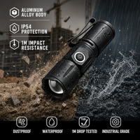 Lampe de poche LED XHP50 EDC, torche de poche 500LM, Mini lampe rechargeable 16340, Zoomable, pour le camping, la randonnée, les situations d'urgence en plein air
