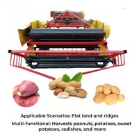 Moissonneuse-batteuse automatique pour arachides à fixer sur tracteur |   Solution de récolte intégrée avec transmission par engrenages pour la semence à grande échelle en agriculture