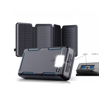 Charge rapide, pliable, portable, PD22.5W, banque d'alimentation solaire 20000mAh avec entrée Type-C pour smartphones