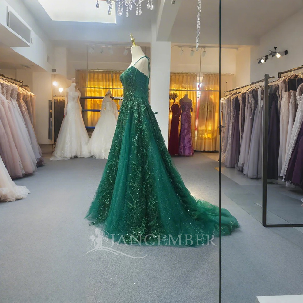 bride lace green dress