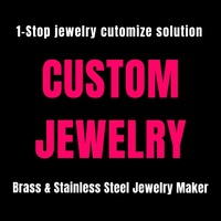 Bracelet, collier et bagues à maillons personnalisables avec logo, étanches, pour bijoux en laiton et acier inoxydable