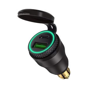 Adaptateur secteur DIN Hella Plug vers QC 3.0 <span class=keywords><strong>USB</strong></span> et <span class=keywords><strong>chargeur</strong></span> Type C compatible avec la <span class=keywords><strong>moto</strong></span> <span class=keywords><strong>BMW</strong></span> Triumph Tiger Ducati - Product Image 5