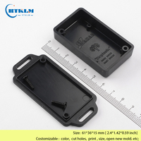 Caja de plástico eléctrica negra pequeña, caja de conexiones de plástico para montaje en pared, caja de Control de Pcb Diy, caja de plástico Abs, 61*36*15mm