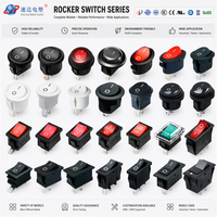 Interrupteur à bascule SUDA KCD1-105C 6A SPDT Cuivre & Plastique IP40 250VAC ON-OFF Rouge pour équipement électrique, usage industriel et médical