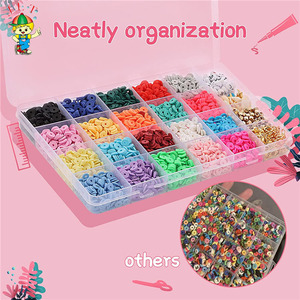 Novedad 2024: Kit de Cuentas de Arcilla para Hacer Joyas, Pulseras y Collares, 3800 Piezas, 6mm, 24 Colores, Abalorios de Alfabeto, Cuentas Planas de Arcilla Polimérica - Product Image 6