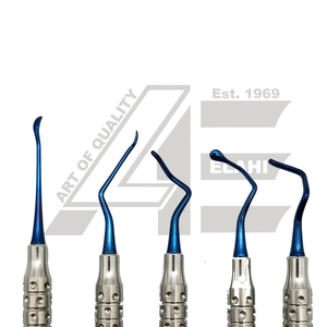 Kit de Instrumentos Dentales para Rellenos de Composite (6 Piezas, Recubrimiento de Plasma Azul) Herramientas Restauradoras en Caja de Acero Inoxidable - Product Image 4