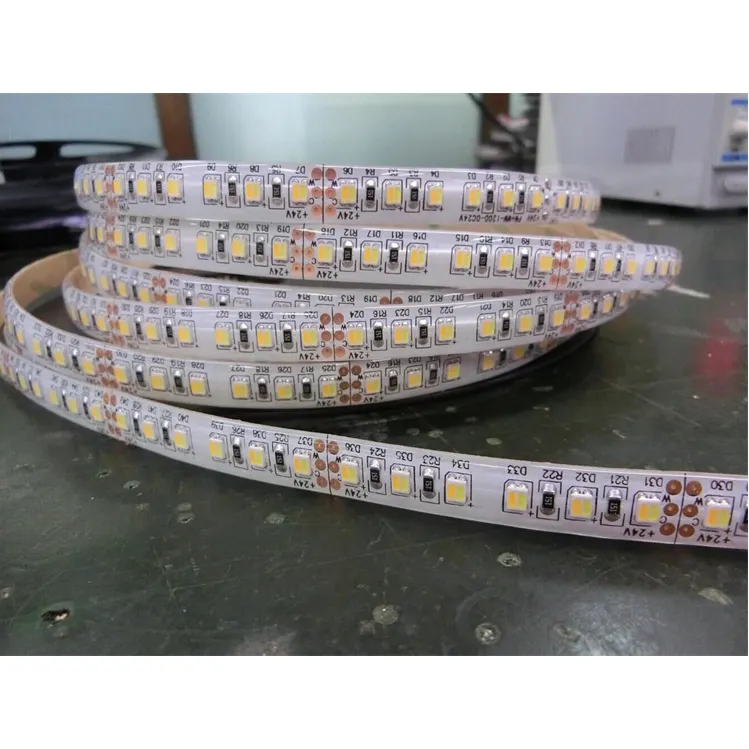 Bande lumineuse Double Led blanche réglable, 5 m, avec 120 diodes/m, ruban d'éclairage Double blanc, réglable, à température, dc 12/24V, 3528/3527