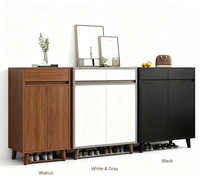 Meuble à chaussures moderne en bois, grande capacité, pour entrée, avec 4 tiroirs supérieurs, étagères et fond ouvert, pour la maison.