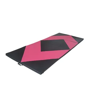 Hoge Dichtheid Vier Opvouwbare Dikkere Pvc Lederen Cover Met Pe Pu Schuim Kleurrijke Kids Gymnastiek Pad Groothandel Gym Matten