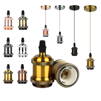 Transfrontalier pour Amazon Retro E27 grande vis ampoule fil support de lampe en aluminium suspendu fil support de lampe E27 support avec fil