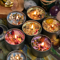 Lilin Aroma Bunga Ylang Kering Kaleng Hitam Lilin Kristal Wangi Lilin Aman dari Lilin Kedelai Penenang Tidur untuk Meja Kerja Hadiah Universal Kelas Atas