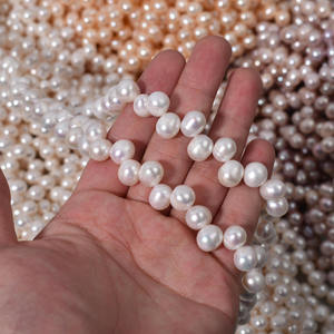 Perle de riz en eau douce naturelle Sanqi 9-10 mm, blanc poudre violet, matériau d'accessoire de bricolage pour collier, bracelet, perle en vrac - Product Image 3