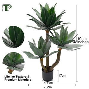 43inch trong nhà nhân tạo agave cây màu xanh lá cây nhiệt đới mọng nước trồng trong chậu thiên nhiên vườn lấy cảm hứng từ nhựa cây xanh - Product Image 3