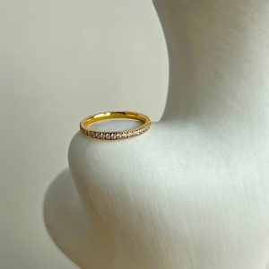 Nouvelle bague Dazan 2026 pour femme, design croix en zircon, minimaliste, en acier inoxydable plaqué or 18 carats, inaltérable et <span class=keywords><strong>super</strong></span> brillante, collection été - Product Image 3
