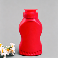 Bouteille vide personnalisée en PP ambré pour chocolat à remplissage à chaud avec bouchons à vis et à clapet, pour salades, confitures, sauces et condiments
