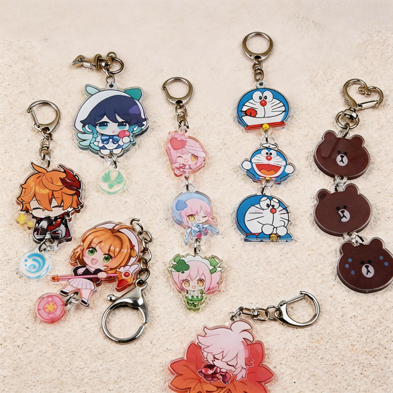 Custom Acrylic Shaker Keychain Personalized Cartoon