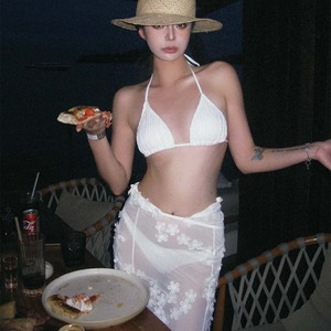 Của phụ nữ thời trang mùa hè không tay Spaghetti sexy v-cổ ren chắp vá <span class=keywords><strong>Bikini</strong></span> với logo phía trước eo <span class=keywords><strong>cinched</strong></span> từ Boutique - Product Image 5