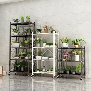 أرفف مطبخ قابلة للطي, أرفف مطبخ قابلة للطي متعددة الطبقات ، حامل تخزين قابل للطي لتخزين وتنظيم الأرضيات قابل للطي - Product Image 6