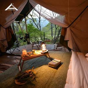 Tente de luxe en <span class=keywords><strong>bois</strong></span> pour glamping, tente de safari imperméable pour l'extérieur avec <span class=keywords><strong>terrasse</strong></span>, taille personnalisée, tente de glamping de luxe sauvage - Product Image 4