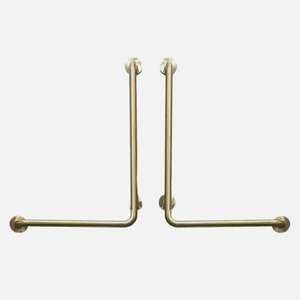 공장 광택 골드 L 자형 잡아 바 스테인레스 스틸 앵글 화장실 안전 지원 욕실 이동성 보조 난간 균형 레일 - Product Image 4