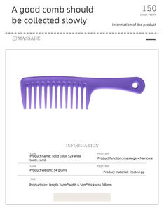 Peigne <span class=keywords><strong>de</strong></span> <span class=keywords><strong>coiffure</strong></span> professionnel à dents larges Brosse à cheveux à manche en plastique avec logo personnalisé pour un usage domestique et divers styles d'extensions <span class=keywords><strong>de</strong></span> cheveux - Product Image 2