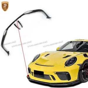 Parachoques delantero para coche, accesorio Gt3 Rs Style 3K de fibra de carbono auténtica, divisor de alerón para Porsche 991 992