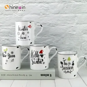 China supplier custom sublimation blank Christmas ceramic tea cup and saucer set porcelain 15 oz ceramic mug ceramic cloud mug