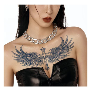 Tatuajes Temporales Semipermanentes con Tinta de Jugo, Adhesivos de Transferencia por Agua, Duración de 2 Semanas, Arte Corporal para Decoración de Pecho y Senos - Product Image 1