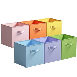 Cubes de rangement pliables en tissu non tissé, bacs organisateurs pour jouets et vêtements avec poignée, paniers écologiques en forme de cube - Product Image 1