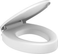Abattant de toilettes élégant à fermeture lente, rehaussant la hauteur, avec couvercle tampon, pour usage hôtelier, garantie 1 an, en PP, face fermée