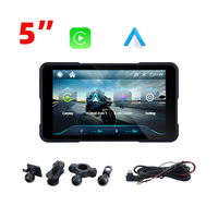 Écran de moto Becho 5 pouces, CarPlay sans fil, Android Auto, écran de mise en miroir, GPS portable pour moto