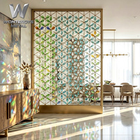 Collection Designer : Cloison en acier inoxydable 3D en forme de cube, séparateur de pièce pour hôtel, restaurant, projet d'aménagement intérieur commercial