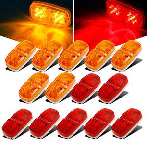 12v Led Truck Side Lights Indicators Surface Mount Marker Clearance Lamp For Trucks Trailer Waterproof Emergency Red Amber