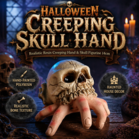 Main de fantôme crâne réaliste en résine, jouet de farce, accessoire effrayant pour Halloween, idéal pour maison hantée, jardin, pelouse, bureau et blagues