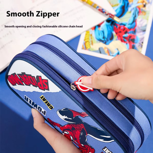 Chất lượng cao unimass da phim hoạt hình in kỹ thuật số 23x10x6.5cm công suất lớn hai lớp đa chức năng sinh viên bút chì trường hợp - Product Image 4