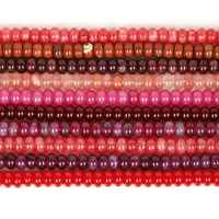 Perles de pierre naturelle 5x8mm, tourmaline rouge, agate, jaspe, pierres précieuses fuchsia, perles rondes pour la fabrication de bijoux, accessoires de bricolage, bracelets