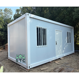 20ft thiết kế Địa Trung Hải đúc sẵn có thể tháo rời container nhà phòng ngủ phòng tắm thép Sandwich Bảng điều chỉnh Gói phẳng 5 + năm - Product Image 1