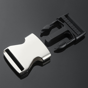 Side Release Buckle Metal Black And Silver Durable For Bags Adjustable <b>Webbing</b> Buckles - Product Image 2