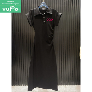 Droma 2025 Vip <span class=keywords><strong>Link</strong></span> Contáctenos Logotipo famoso Estampado Adelgazante Polo Cuello Algodón Vestido largo de lujo Fabricante - Product Image 1