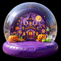 Globe de neige gonflable géant de taille humaine, dôme transparent avec pingouin et igloo