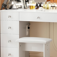 Coiffeuse de maquillage française extensible avec rangement pour chambre à coucher