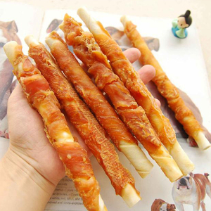 OEM ODM Custom Dry Pet Food High Protein 28cm <strong>Rawhide</strong> Stick Wrapped With Chicken <strong>for</strong> Teeth Training <strong>Dog</strong> Training Reward Snacks - Product Image 3