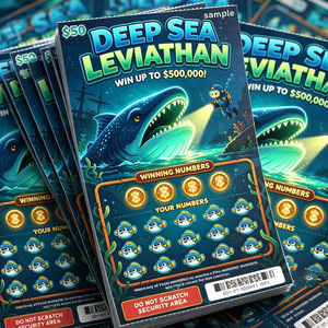 New Design High Quality Customized Shark Theme Tickets Scratch Off Card Lottery Tickets Winning Card - Product Image 1