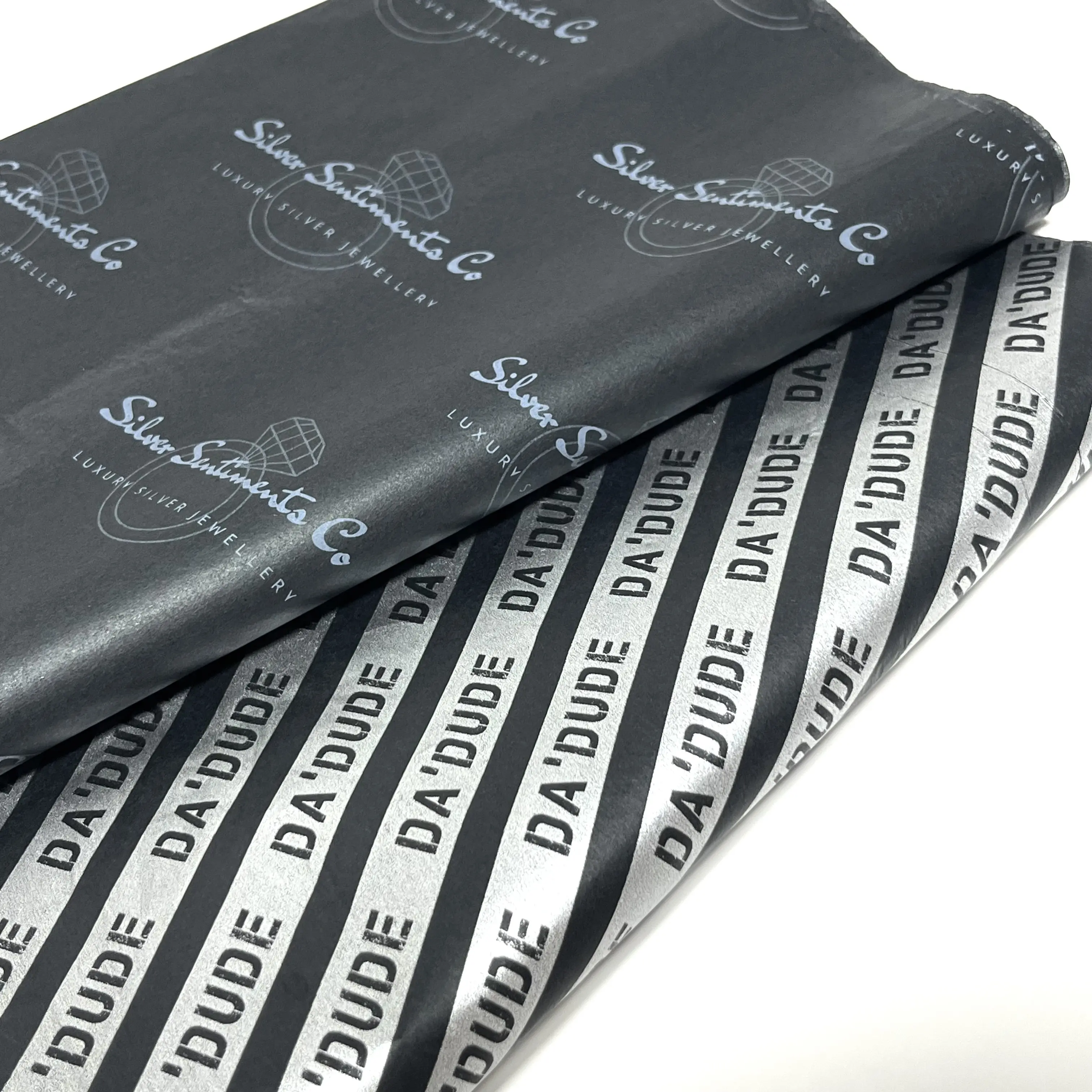 맞춤형 Gloden 로고 블랙 포장 종이 티슈 포장지 제품 포장 의류 랩