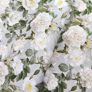 Nouvelle tendance 100% lin 40S 150gsm pivoine fleur Floral personnalisé numérique imprimé femmes robes doux rideaux canapés filles garçons - Product Image 2