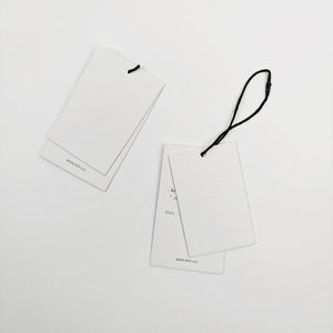 Luxury Eco-Friendly Customized Silk Screen Printed Square Garment Hang <b>Tags</b> <b>Bags</b> Shoes Embossed Logo Recycled Paper Clothing - Product Image 1