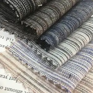 Novelty 120-200gsm stripe woven apparel-coat thin linen cotton blend fabric garment